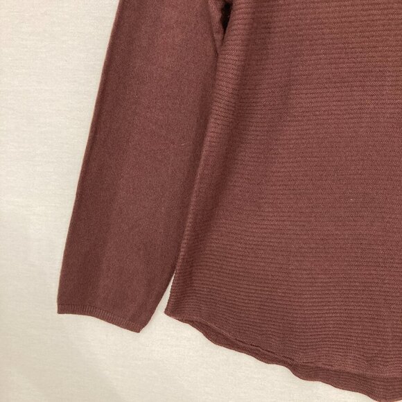 New Croft & Barrow Brown Chestnut Crew Neck Tight Knit Pullover Sweater Large - Picture 5 of 9